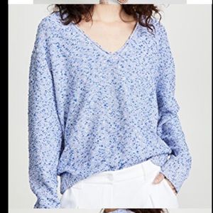Simon Miller Alief sweater blue boucle v neck drop shoulder